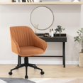 thumbnail image 2 of Giantex Chaise de Bureau à Domicile en Cuir, Chaise d'Ordinateur Pivotante à Roulettes avec Hauteur Réglable, 1, 2 of 6
