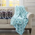 thumbnail image 1 of Madison Park Oversized Ogee Throw, 60 by 70", Aqua, 1 of 3