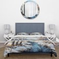 thumbnail image 3 of Designart "Birch Woods Winter IV" Tree Birch Bedding Covert Set - Traditional Blue Floral Bed Set With 2 Shams, 3 of 6