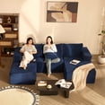 thumbnail image 2 of BIGSYY Pouf Carré Douillet, Assise Confortable, Aucun Assemblage Requis, Bleu, 2 of 5