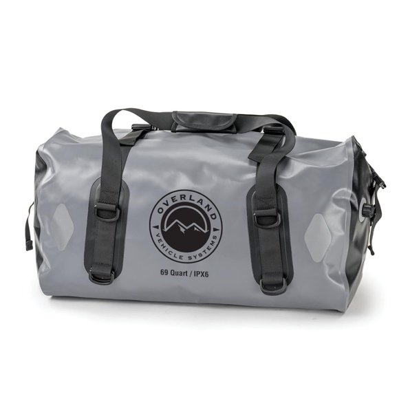 Overland Vehicle Systems Transporteur d'Eau 40300021 Capacité 69 Pintes; Gris; Construction Premium 1000D; avec Poche Externe/sangles de Transport/valve de Décharge d'Air