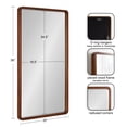 thumbnail image 2 of Kate and Laurel McLean Modern Wood Framed Rounded Rectangle Wall Mirror, 20 x 36, Walnut Brown, Decorative Round Rectangular Mirror for Contemporary Wall Decor, 2 of 8
