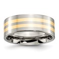 thumbnail image 1 of Titanium 14k Yellow Inlay Flat 8mm Polished Band Size 6.5, 1 of 6