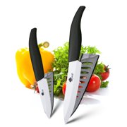 Set of 2 Ceramic Knife 6" Chef Knife and 3" Paring Knife Sharp Kitchen Knives Rust Proof Stain Resistant Vegetables Cutter Tool