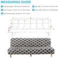 thumbnail image 2 of 2024 Futon Slipcover Armless Sofa Covers Stretch Sofa Bed Slipcover Protector Elastic (Light Gray Animal), 2 of 8