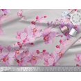 thumbnail image 2 of Soimoi Poly Georgette Fabric Bird & Orchids Flower Fabric Prints By Yard 52 Inch Wide, 2 of 3
