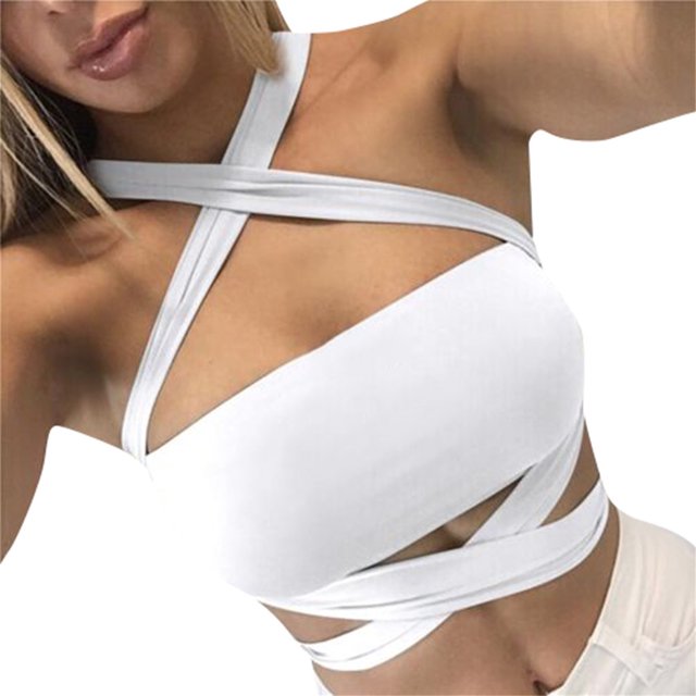 Fridja Womens Wild Style Off The Shoulder Crop Tops Sequins Strapless Bra Tank Vests