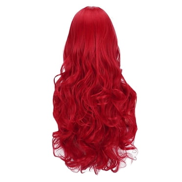 1X Wig Bradem Clear Out Deal, Wig Curl Can Curl Red Micro Headgear Bent Be Wavy Straightened and Women's Wig, Wig Red, Pullover Toupee