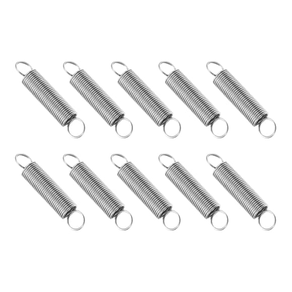 Uxcell Extension Spring, 10pcs Wire Diameter 0.02", OD 0.2", Free Length 1", Silver