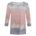 thumbnail image 4 of Birdeem T-Shirt Imprimé pour Femmes, Blouse Mi-Longue à Manches 3/4, Col Rond, Hauts Décontractés, 4 of 5