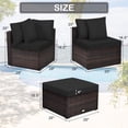 thumbnail image 4 of Costway 4PCS Patio Rattan Furniture Set Sofa Ottoman Cushion Garden Deck Black, 4 of 10