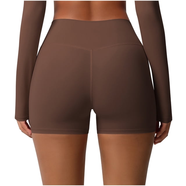Gspmoly Shorts de Course pour Femmes, Shorts Gainants pour Femmes Tissu Respirant Gratifiant Gaine Restauration de Fibre Unique pour Femmes Shorts de Randonnée Femmes jusqu'à 70 % de Rabais Café L