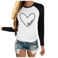 thumbnail image 1 of Ketyyh-chn99 Chandail à Col Rond pour Femmes Ample Confortable Blouse Adulte Femme Col Rond Manches Courtes Hauts T-Shirt Imprimés Blouse Ample Noir,3TG, 1 of 4