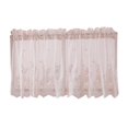thumbnail image 3 of Embroidered Window Voile Curtain Valance Set for Small Kitchen Window, Cafe, Bath, Laundry or Bedroom Pink-Valance-130x41cm, 3 of 9