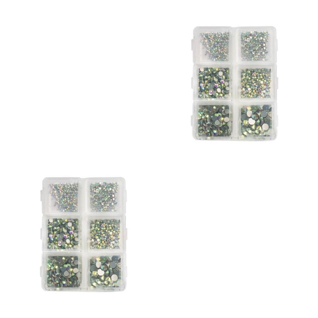 QualitChoice 1 Bag Glass Crystal Special-shaped Eye-catching Flat Bottom Easy to Paste Perfect Match Nail Rhinestones for Mobile Phone 320 White AB 2Set