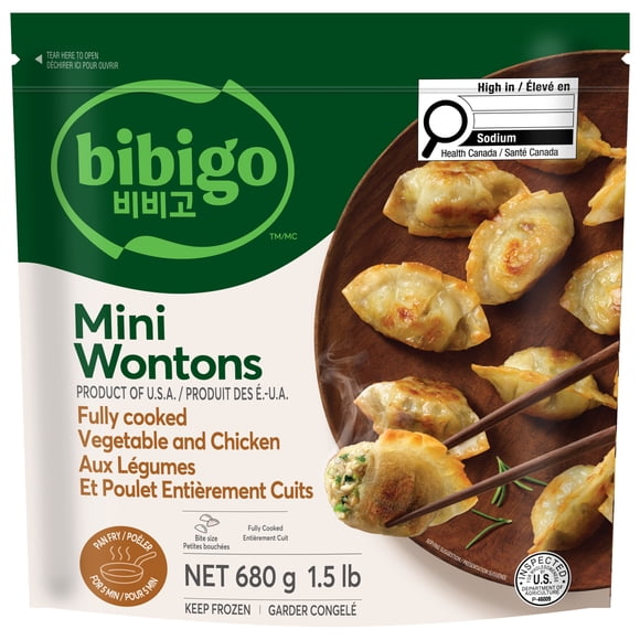 bibigo Mini Wontons Chicken and Vegetable Dumplings, 680 GR