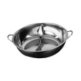 thumbnail image 3 of Siruishop Stainless Steel Hot Pot with Divider Double Flavor for Home Family Gathering S, 3 of 8