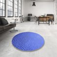thumbnail image 4 of Ahgly Tapis d'Intérieur Lavable en Machine Carré Transitionnel Bleu Ciel, 8 Pieds Carré, 4 of 7