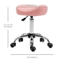 thumbnail image 3 of HOMCOM Tabouret Selle en Cuir PU Hauteur Réglable Chaise de Salon à Roulettes Rose, 3 of 10