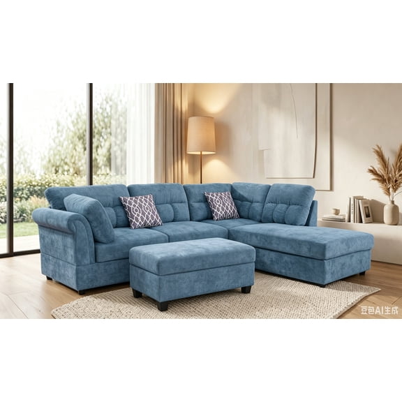 Canapé d'angle K Living Anchor en tissu gris