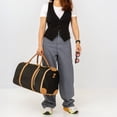 thumbnail image 3 of Jetstream 21" Garment Travel Duffel Bag, Convertible Weekender Bag with Suit Compartment, Black/Tan, 3 of 10