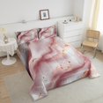thumbnail image 4 of Pink Watercolour Marble Quilt King Size Abstract Art Bedding Set For Teens Girls Adults Colorful Retro Artwork Style Comforter Set Stone Pattern Duvet Insert, 4 of 7