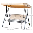 thumbnail image 3 of Outsunny Balançoire 3 Places avec Housse, Beige, 3 of 10
