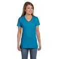thumbnail image 2 of Hanes Womens Nano-T V-Neck T-Shirt, XS, Teal, 2 of 4
