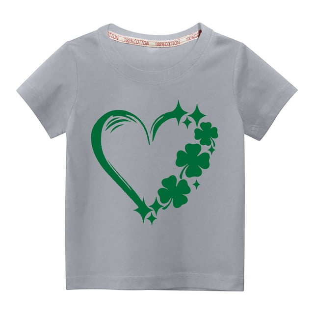 TopLLC St. Patricks Day Chemises pour Femmes Hauts de Sarrau St Patricks Day Tout-Petits Enfants Garçons Filles Mode Mignon Col Rond Imprimé Manches Courtes Haut