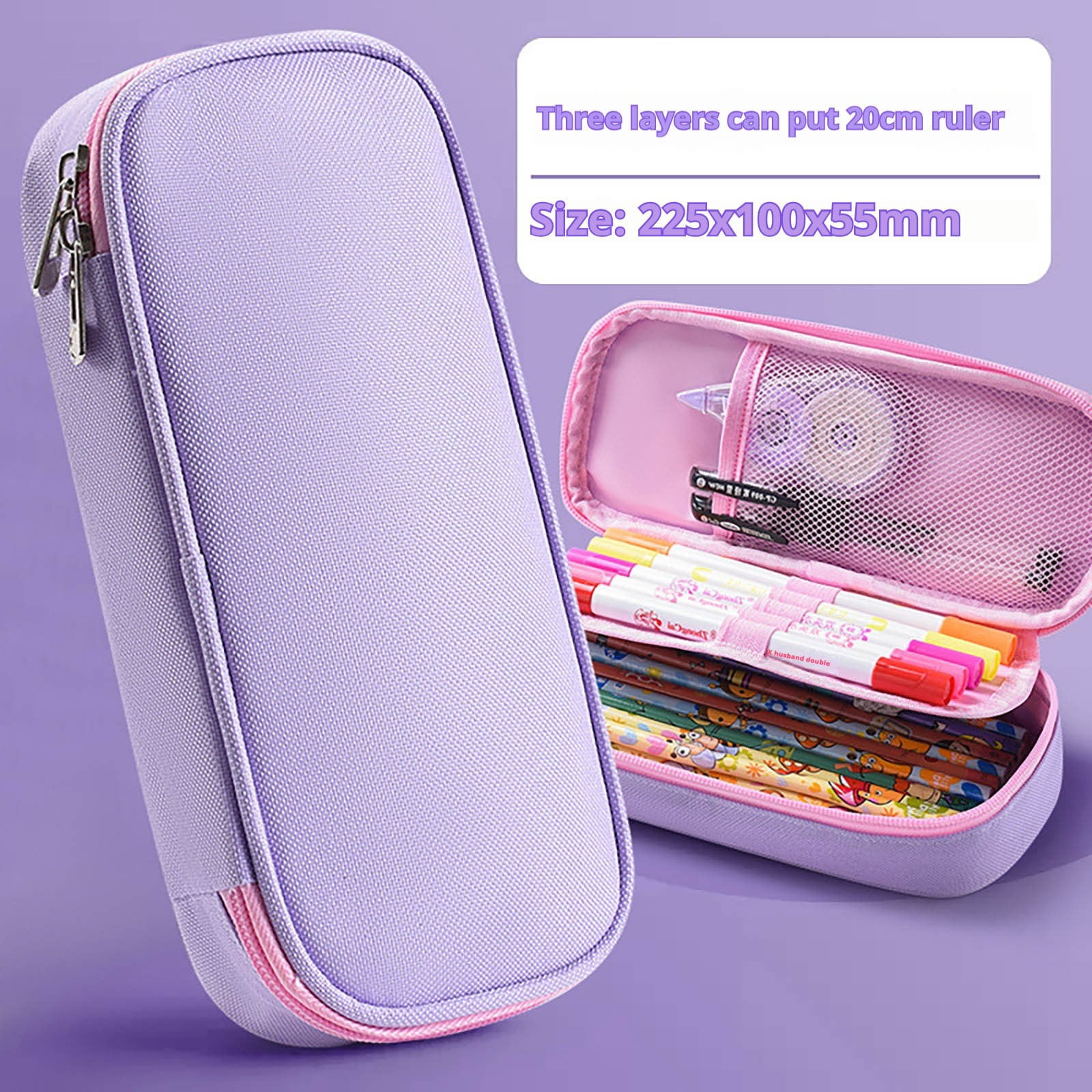 Boovnll Pencil Pouch, Purecolor Large Capacity Pencil Case Multifunctional Pencil Case Cute Practical Pencil Case Boys and Girls Students Universal Multicolor Optional, Pencil Case