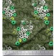 thumbnail image 1 of Soimoi Tissu Imprimé Floral à Carreaux, Feuilles et Cosmos 1 Yard 56 Inch Wide, 1 of 1