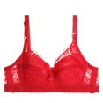thumbnail image 4 of Fgnfyis Soutien-Gorge en Dentelle Aguichant pour Femmes Bretelles Bonnet sous-Vêtements (Sans Armature) Soutiens-Gorge Rouges 75D, 4 of 5