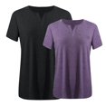 thumbnail image 3 of tarylea 2PC Womens Plus Size Short Sleeve Shirts Solid Color T Shirts Round Neck Plain Basic Tees, 3 of 3