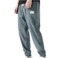 thumbnail image 1 of Pisexur Men's Pants Stretch Drawstring Joggers Sweatpants Regular Fit Solid Color Ribbed Yoga Sweatpants Full Length Elastic Bottom Gym Trousers Summer Casual Lounge Pants with Pockets,M-5XL, 1 of 4