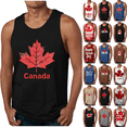 thumbnail image 1 of Txeol Drapeau Canadien Feuille d'Érable du Canada T-Shirt Sans Manches pour Homme Sport Culturisme Débardeur Chandails Entraînement Musculaire, Rouge, TTG, 1 of 6
