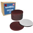 thumbnail image 1 of 5 Inch Round Non-Woven Hook and Loop Backed Disc 10 Pack (Maroon), 1 of 6
