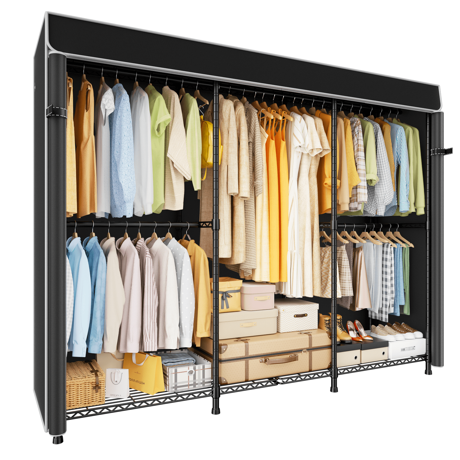Condition photo showing Good Condition for ulifhome e14c heavy duty closet organizer system?freestanding clothing racks for hanging clothes?adjustable garment rack 70.1" w × 16.6" d × 76.4" h h