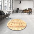 thumbnail image 3 of Ahgly Company Tapis Rond Abstrait Jaune Soleil Intérieur, 6 Pieds Rond, 3 of 6