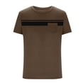 thumbnail image 3 of Men Oversized T Shirts Casual Loose Short Sleeve Crew Neck Tee Shirt Striped Color Block Tops with Pocket, 3 of 4