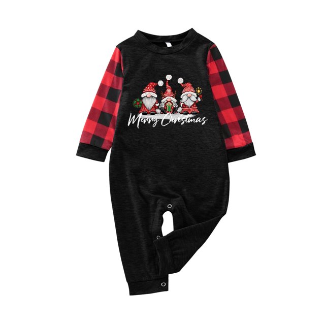 LSLJS Pyjamas de Noël Assortis pour la Famille, Tenue Parent-Enfant Ensembles de Noël Patchwork à Carreaux Imprimés Vêtements d'Intérieur Col Rond Manches Longues Pyjamas Ensemble Deux Pièces pour Bébé pour les Fêtes Ensemble de Vêtements de Nuit de Noël