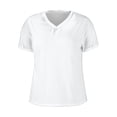 thumbnail image 4 of FAIWAD Womens Summer Tops Short Sleeve V Neck Pullover Shirts Loose Casual Solid Color Basic Tops, 4 of 4