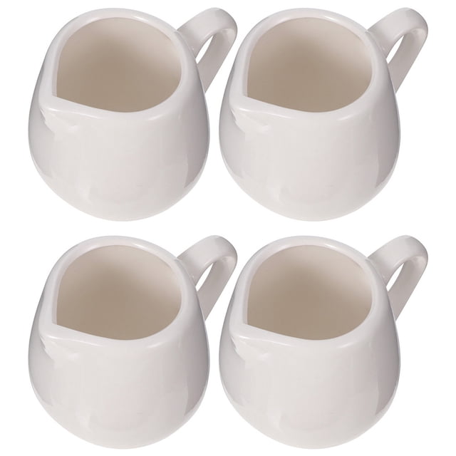 RUNROTOO 4 Pcs Petite Pichet à Sauce en Céramique avec Poignée pour Cuisiner