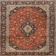 thumbnail image 1 of Ahgly Company Indoor Square Traditional Saffron Red Persian Area Rugs, 10' Square, 1 of 6