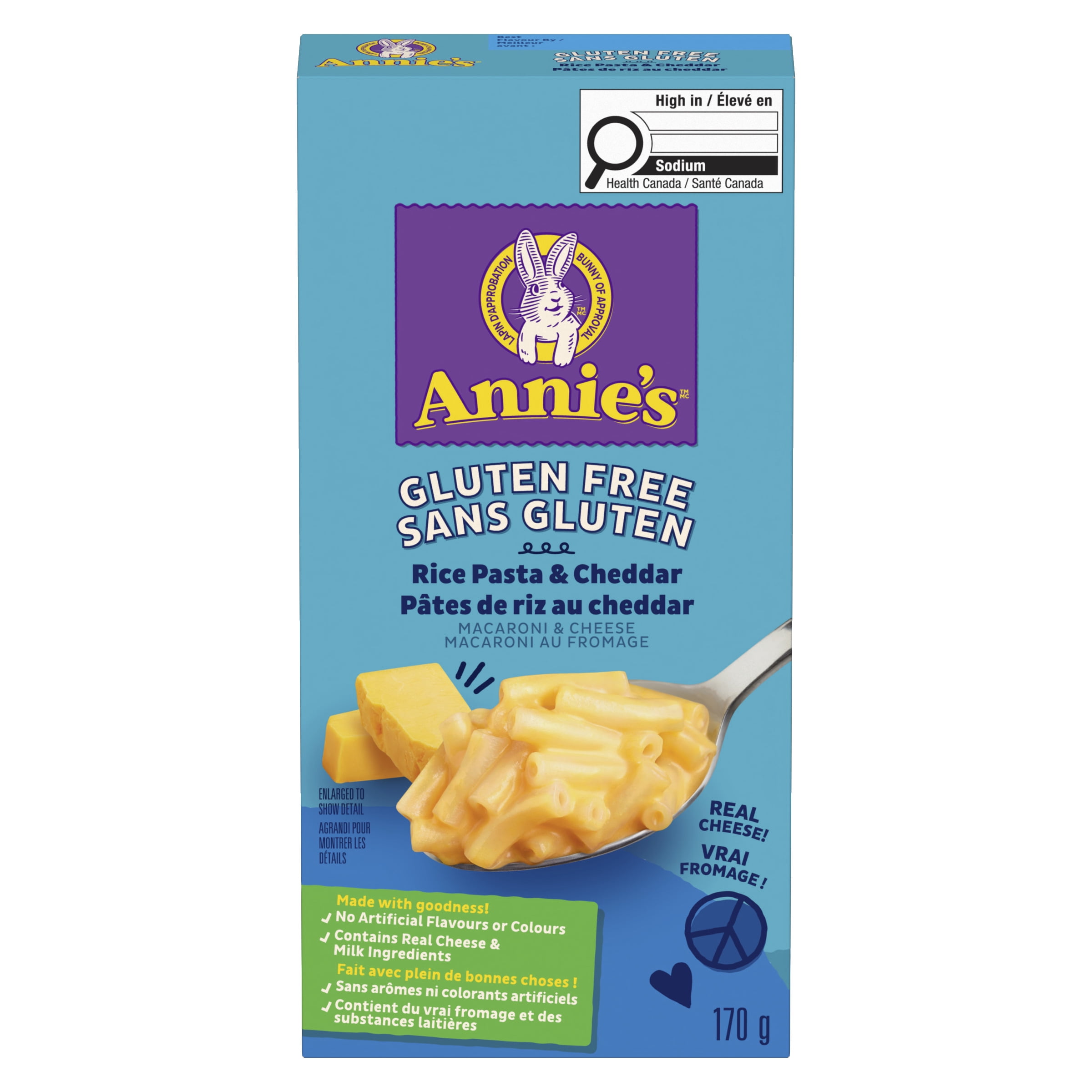 Annie's Homegrown Macaroni au Fromage, Pâtes de Riz, Sans Gluten, 170 g, 3 portions
