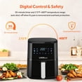 thumbnail image 3 of 6.9QT Air Fryer, Oil Free Airfryer with 8 Presets, Touchscreen Controls with Timer and Adjustable Temperature 175℉-400℉, Auto Shut-off, Overheat Protection and Non-Stick Basket, 1500W, 3 of 8