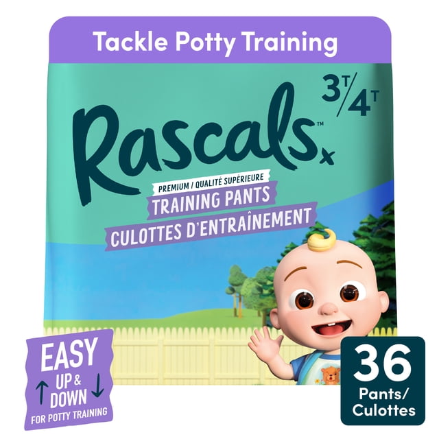 Rascals CoComelon Absorbent Potty Training Pants, Size 3T-4T, Polybag, 36 Count