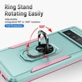 thumbnail image 4 of KOMI for Google Pixel 8 Case with Screen Protector, Built in 360°Adjustable Ring Kickstand Military Protective Armor ShockProof Cover - Green, 4 of 5