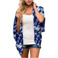 thumbnail image 1 of Pompotops Kimono en Mousseline à Imprimé Floral pour Femmes, Coupe Ample, Manches Mi-Longues, Cardigan Châle, Haut de Couverture, 1 of 5