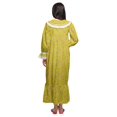thumbnail image 4 of Moomaya Robe de Nuit Maxi pour Femmes en Coton à Col en V Imprimé avec Bordure Volantée, 4 of 5