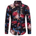 thumbnail image 1 of CEHVOM Men's Spring And Autumn Plus Size Long-sleeved Casual Floral Shirt, 1 of 5